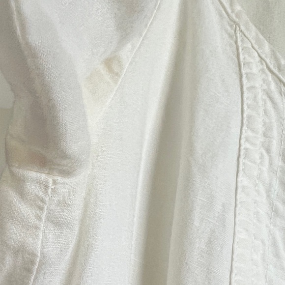 Mango Womens White Peasant Cottagecore Prairie Cotton Button Down Dress Medium - Picture 6 of 14